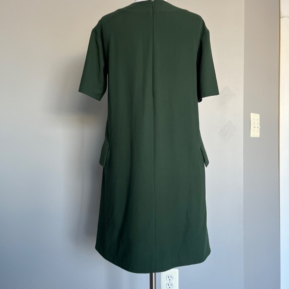 Cos Forest Green Side Cargo Pockets Dropped shoulder A-line Casual Midi Dress - Picture 7 of 12